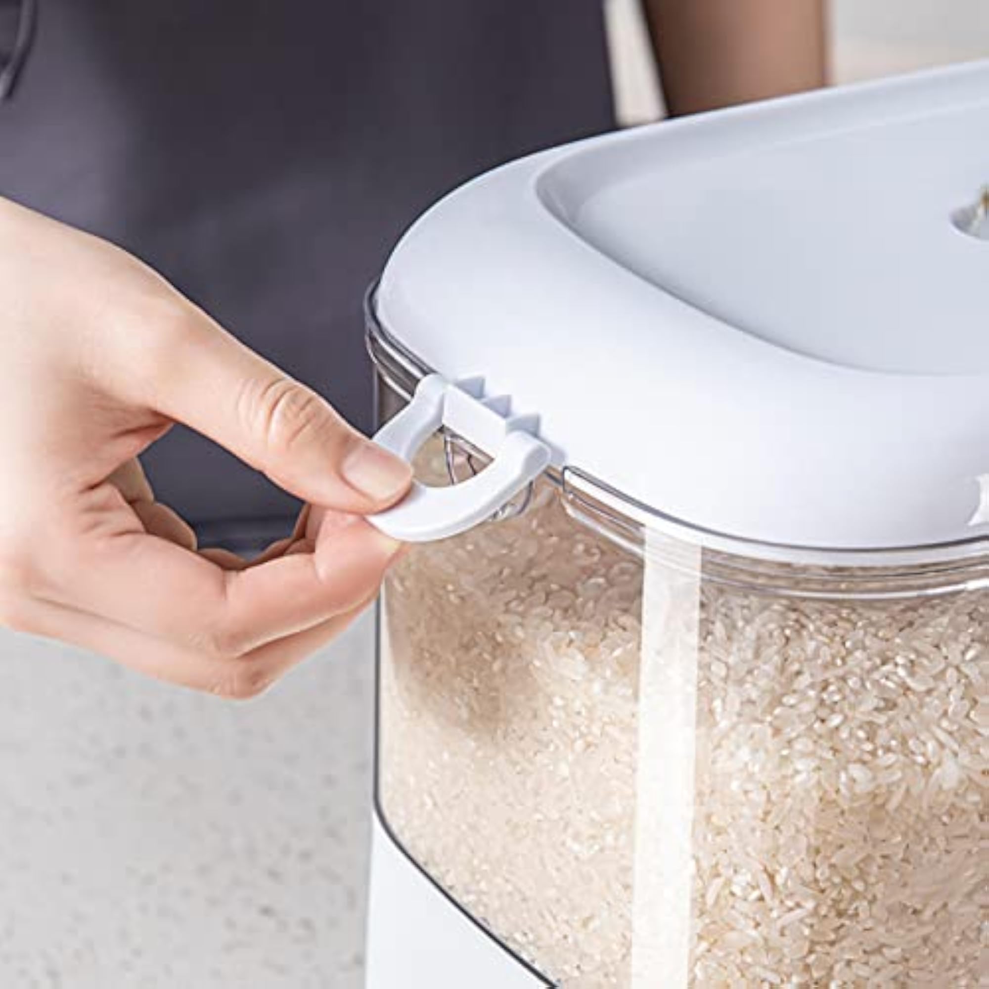 4-Grid Dry Food Dispenser Storage Container for Kitchen
